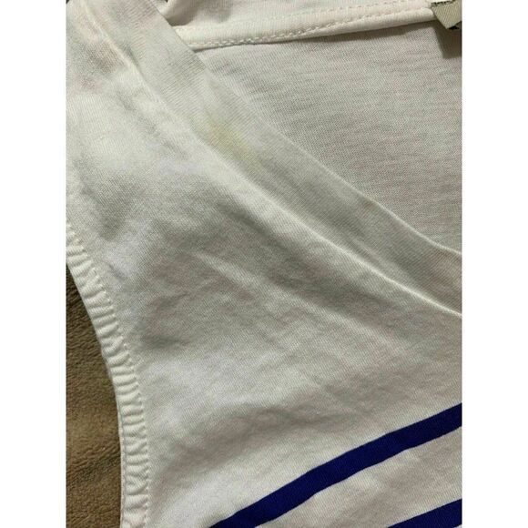 Zara Womens Blue White Striped Crew Neck Tank Top Cotton Large - Picture 7 of 7
